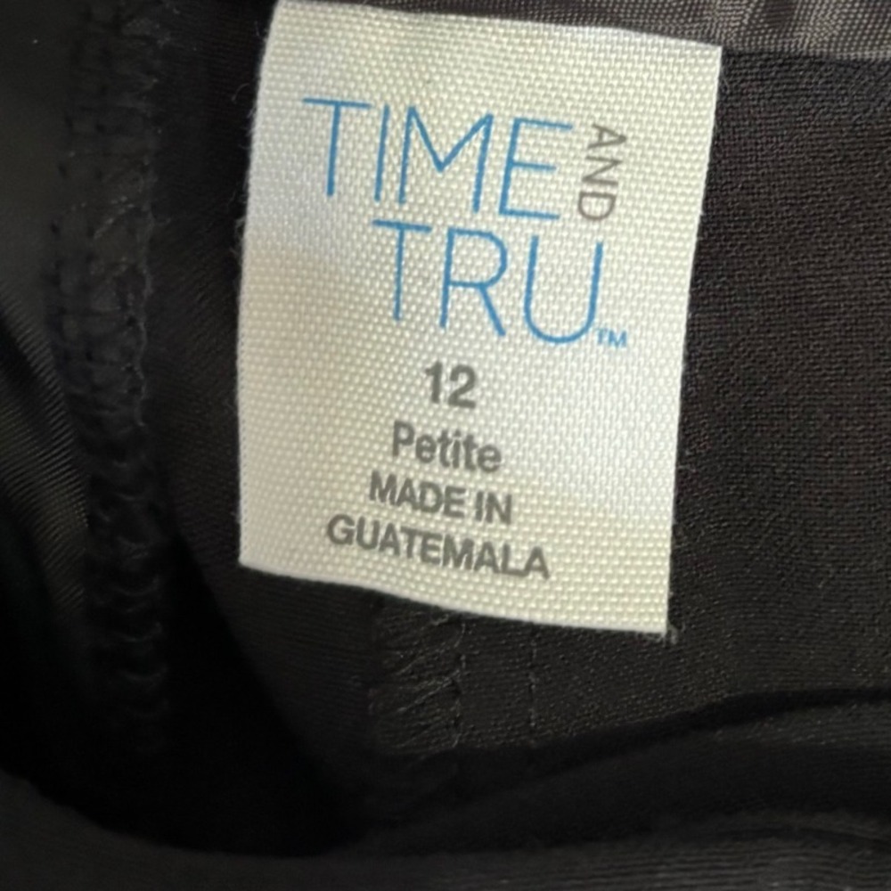 Time and Tru Women Black Trouser Pants 12 P Mid-Rise Bootcut Work‎ Casual - Picture 9 of 10